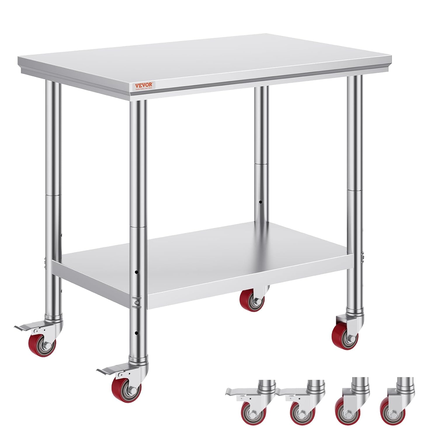 Commercial Kitchen Prep Table With Storage - Stainless Steel Work Table 36x24 Inch