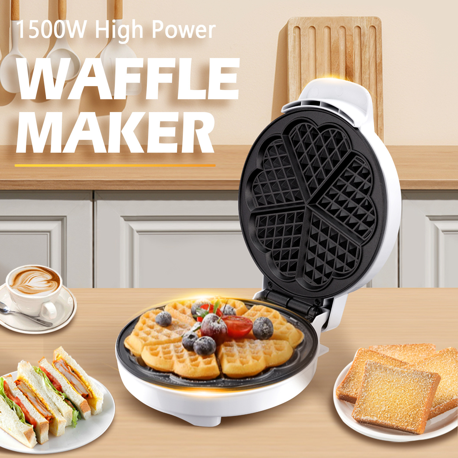 Donut Making Machine - Breakfast Waffle Molds Egg Cake Oven