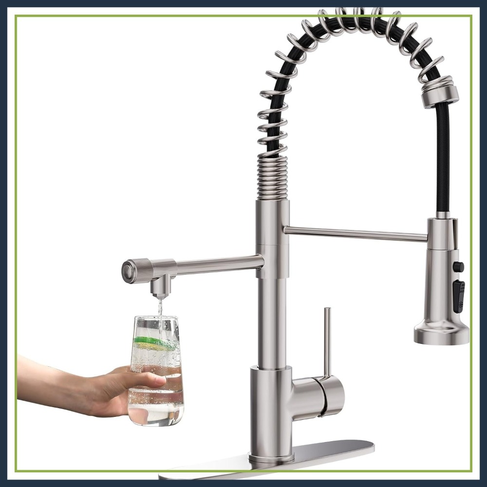 Commercial Kitchen Faucet - 3-in-1 Pull-Down Kitchen Faucet for Water