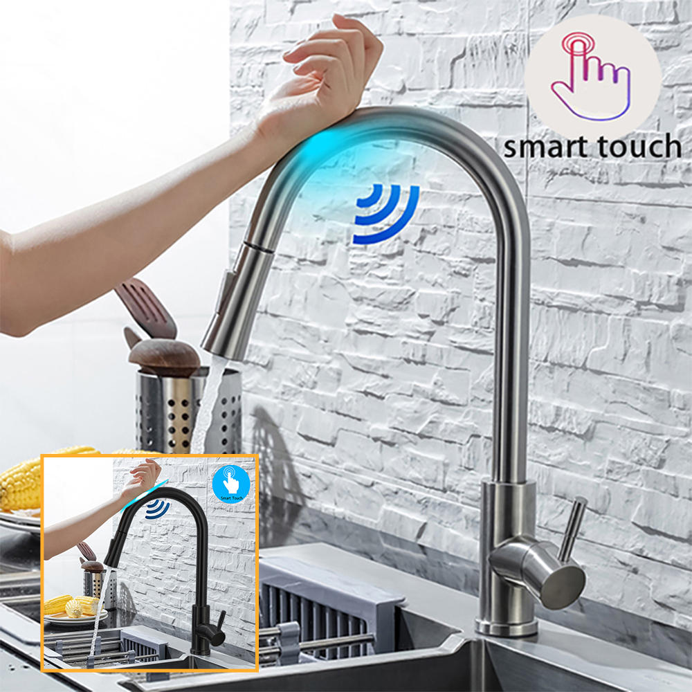 Commercial Kitchen Faucet - DQOK Kitchen Faucet Pull Out Brushed
