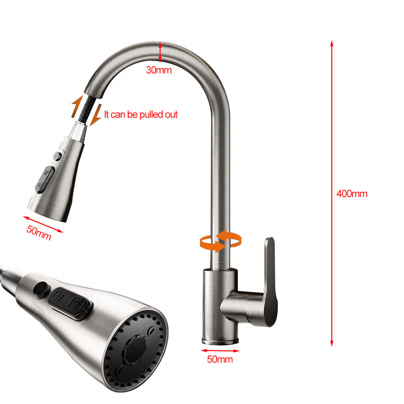 Stainless steel kitchen pull-o - Commercial Kitchen Faucet avaliação e preço