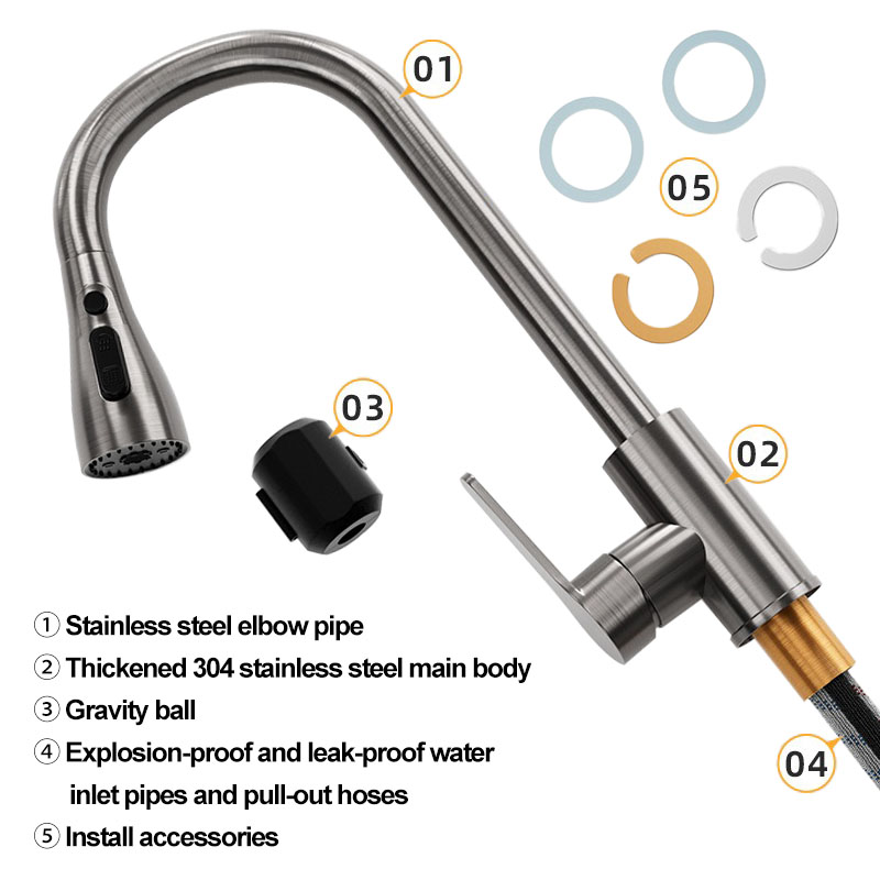 Stainless steel kitchen pull-o - Commercial Kitchen Faucet avaliação e preço