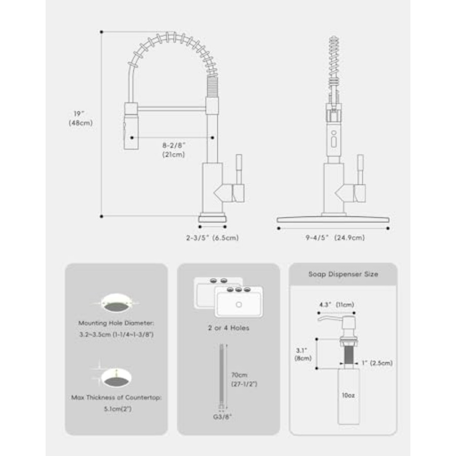 Black Kitchen Faucet with Pull - Commercial Kitchen Faucet avaliação e preço