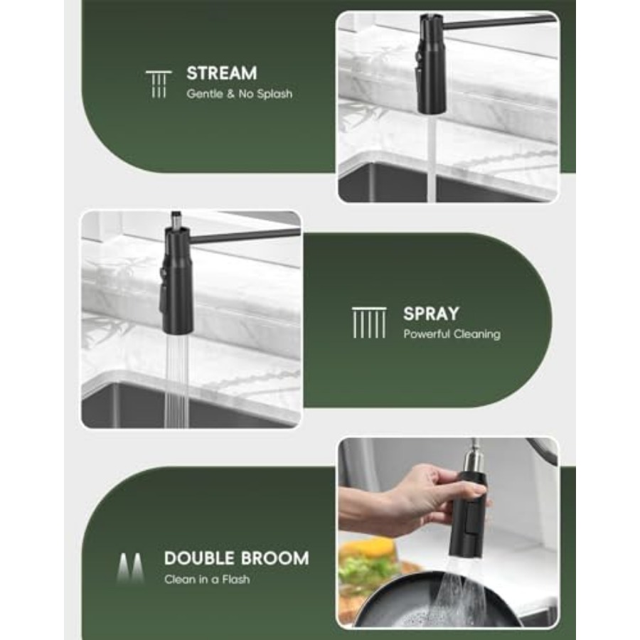 Black Kitchen Faucet with Pull - Commercial Kitchen Faucet avaliação e preço