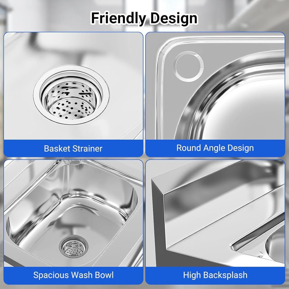 Stainless Steel Utility Sink w - Commercial Kitchen Faucet avaliação e preço