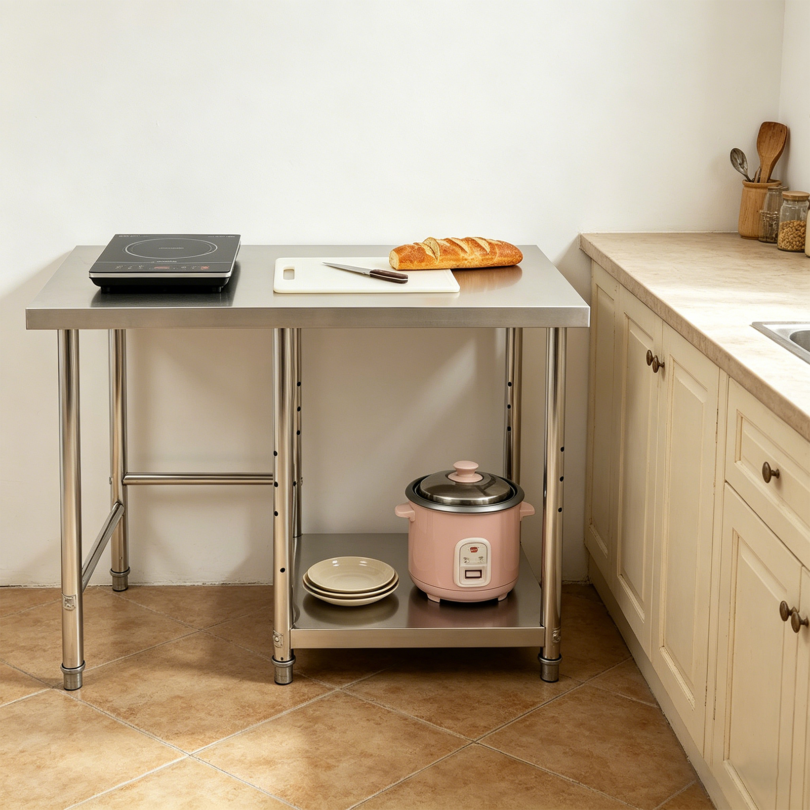 2 Tiers Stainless Steel Silver - Commercial Kitchen In Home avaliação e preço