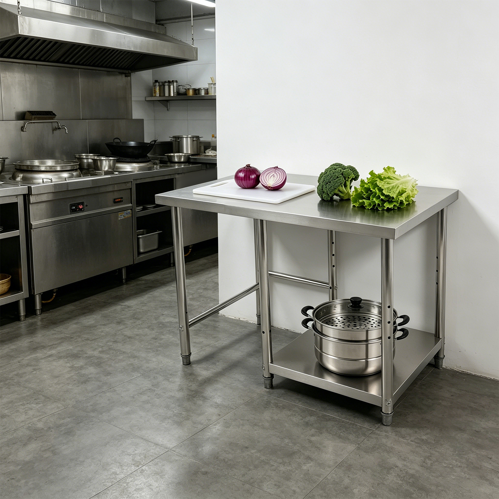 2 Tiers Stainless Steel Silver - Commercial Kitchen In Home avaliação e preço