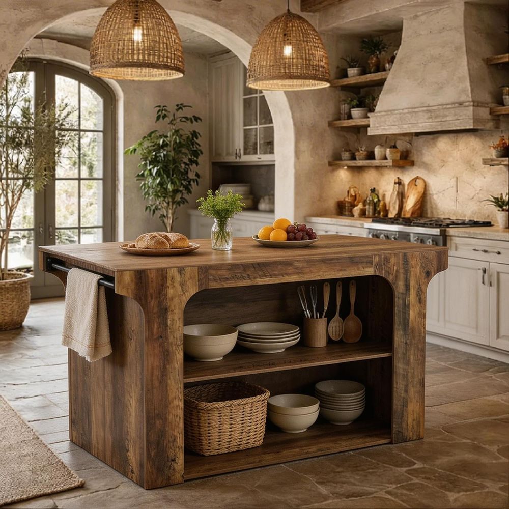 55 Counter Height Kitchen Isla - Commercial Kitchen Prep Table With Storage avaliação e preço