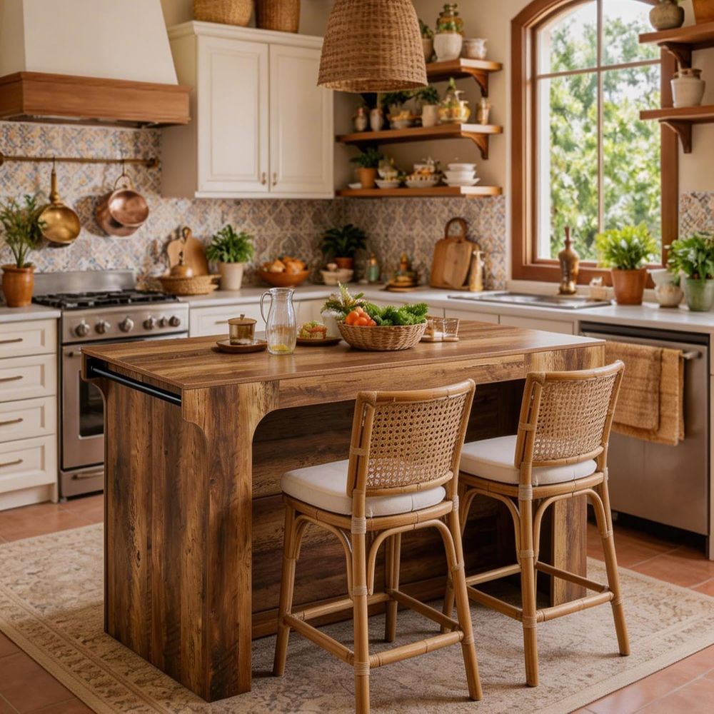55 Counter Height Kitchen Isla - Commercial Kitchen Prep Table With Storage avaliação e preço