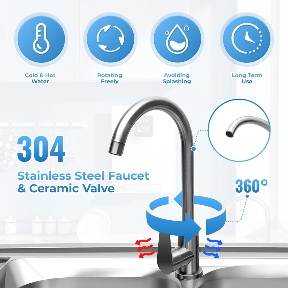 Commercial Stainless Steel Dou - Commercial Kitchen Faucet avaliação e preço