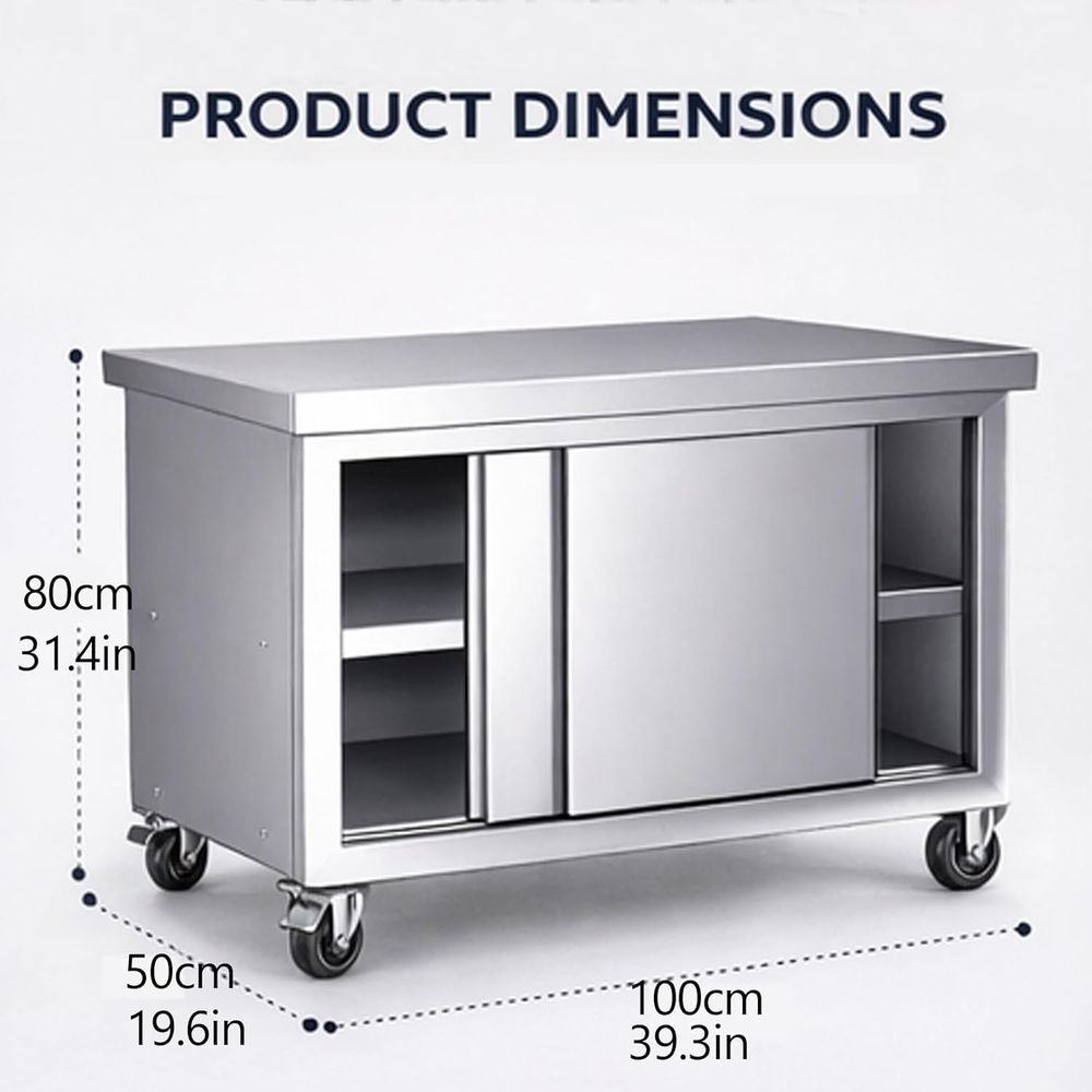 Heavy-Duty Stainless Steel Wor - Commercial Kitchen Prep Table With Storage avaliação e preço