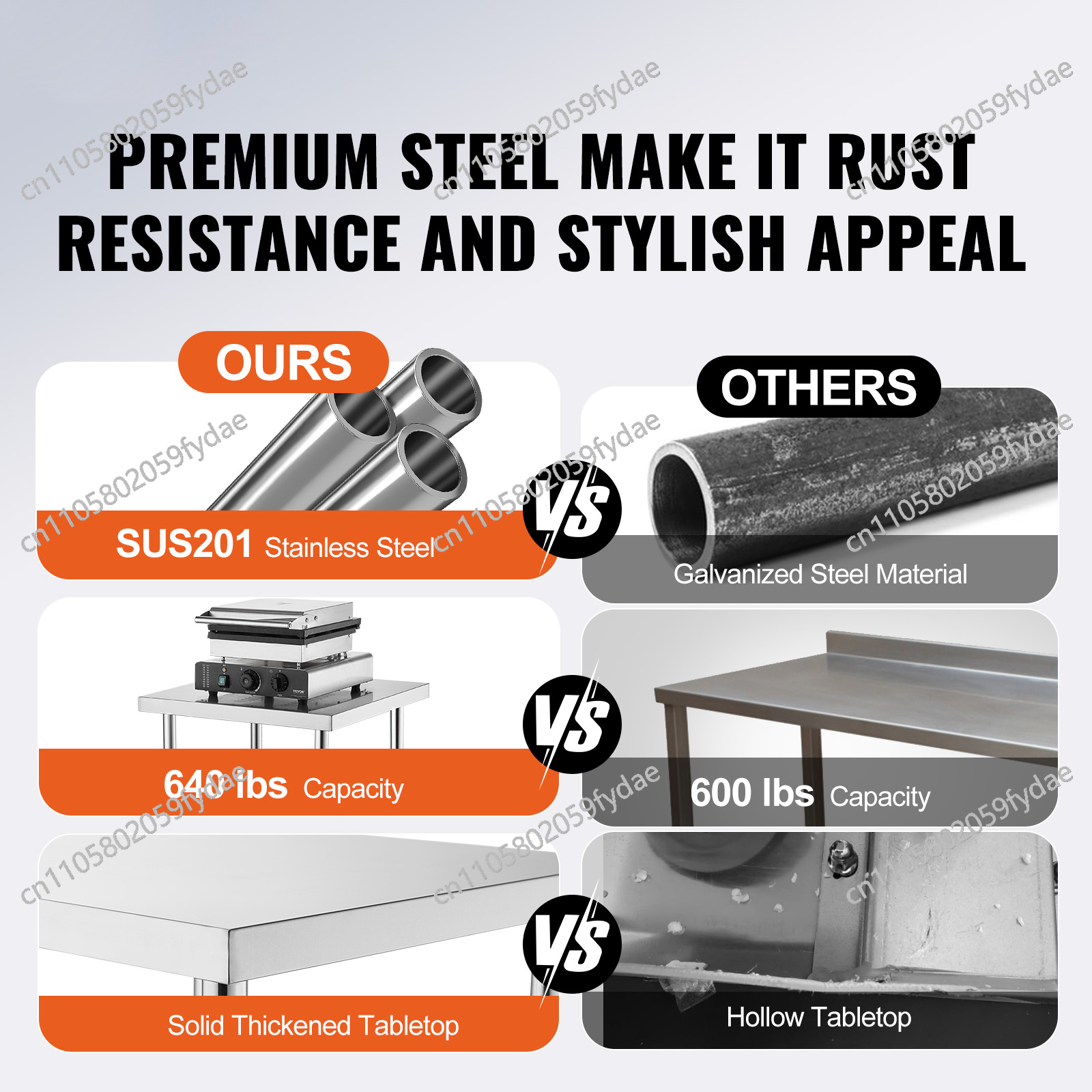 For Stainless Steel Prep Table - Commercial Kitchen Prep Table With Storage avaliação e preço