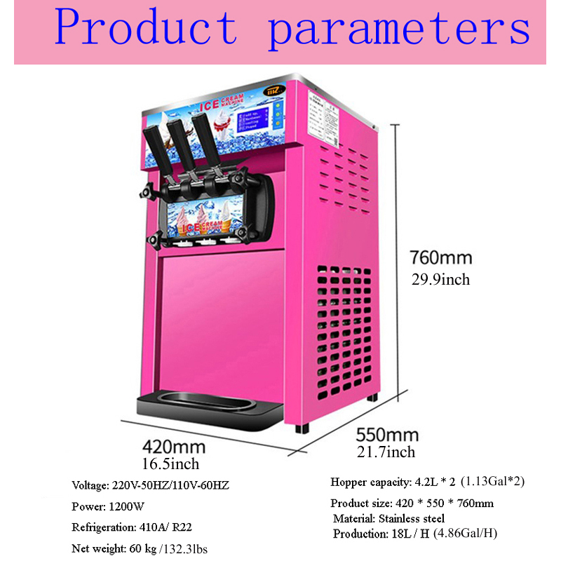 Household 220v 1200W Ice Cream - Commercial Ice Maker avaliação e preço