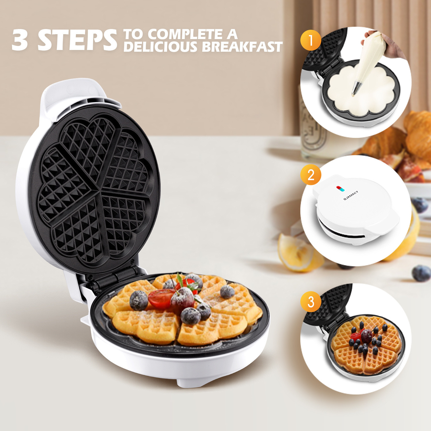 Breakfast Waffle Molds Egg Cak - Donut Making Machine avaliação e preço