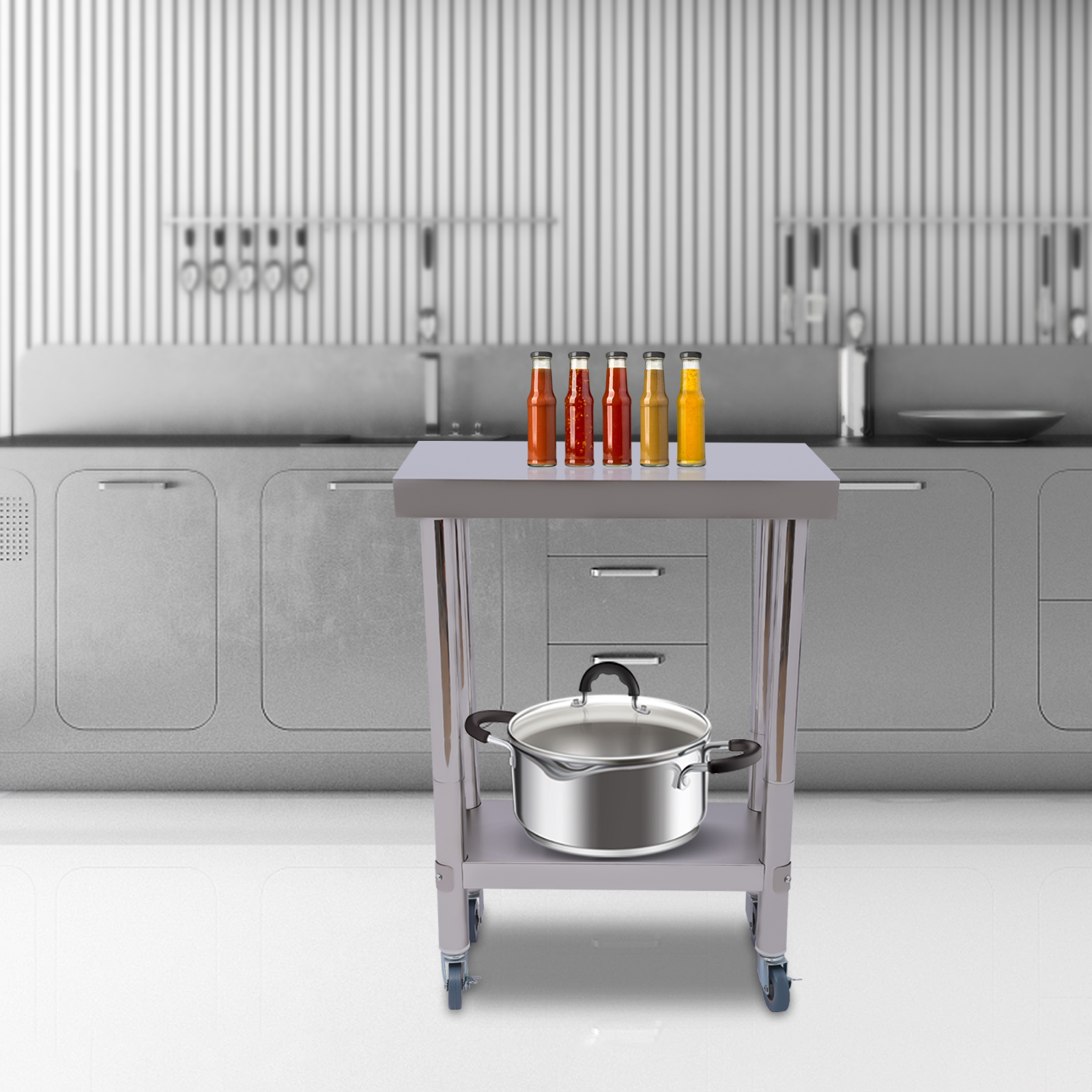 Stainless Steel Kitchen Workto - Commercial Kitchen Prep Table With Storage avaliação e preço