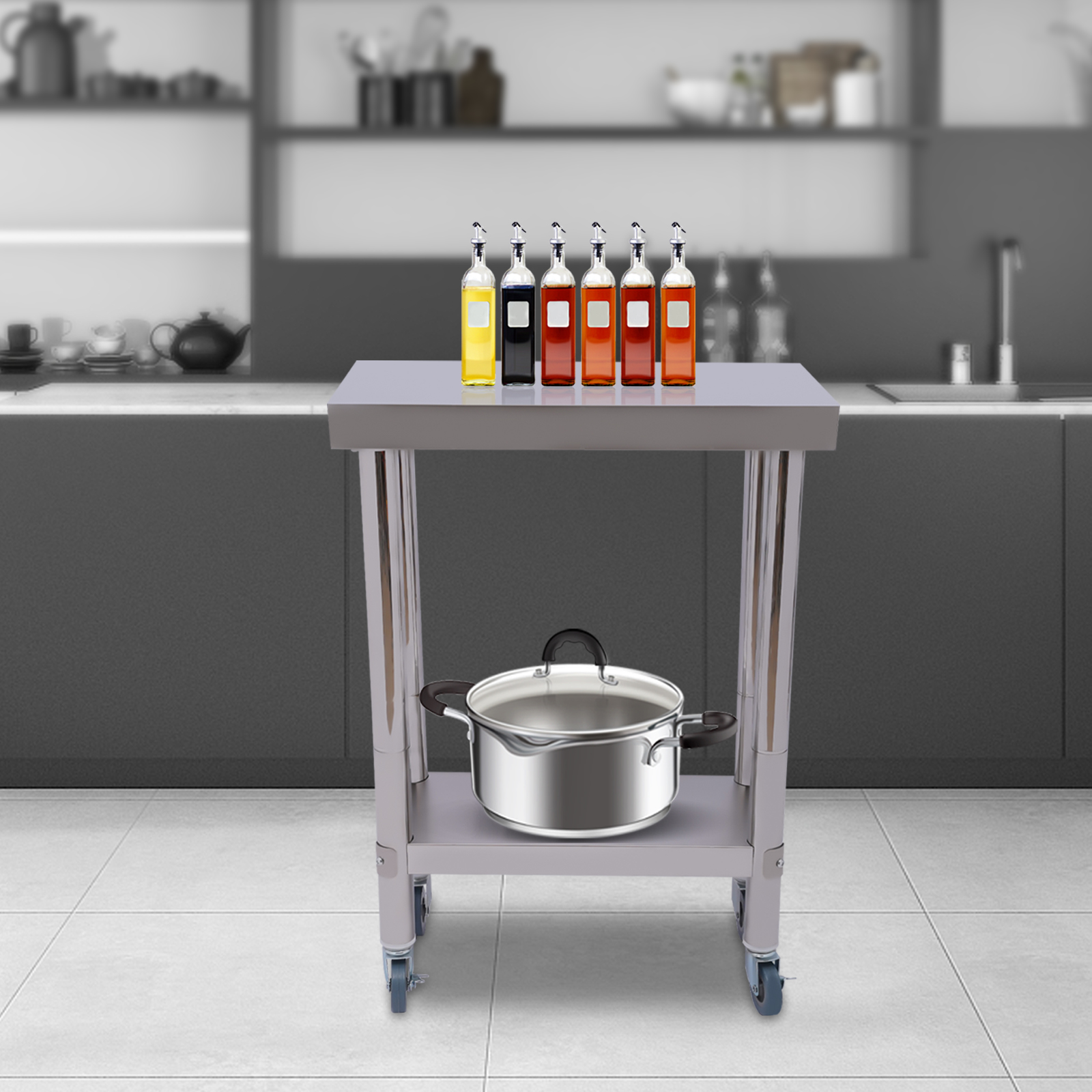 Stainless Steel Kitchen Workto - Commercial Kitchen Prep Table With Storage avaliação e preço