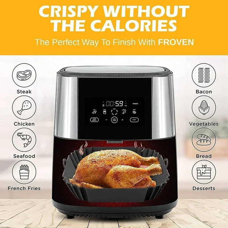 1PC Silicone Air Fryer Basket, - Deep Fryer Commercial avaliação e preço