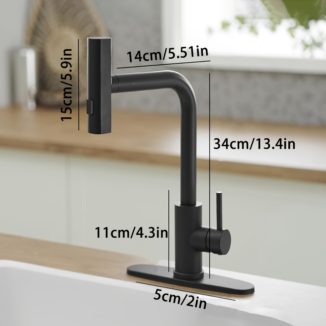 1 PC Black Kitchen Faucet With - Commercial Kitchen Faucet avaliação e preço