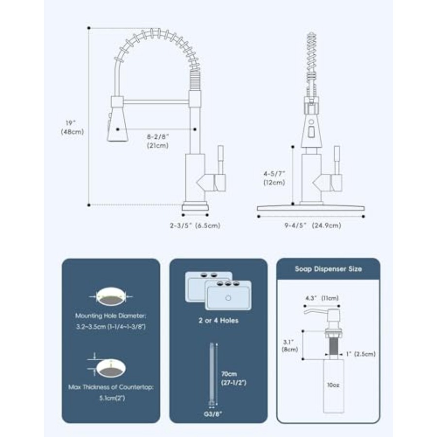 Black Kitchen Faucet with Soap - Commercial Kitchen Faucet avaliação e preço