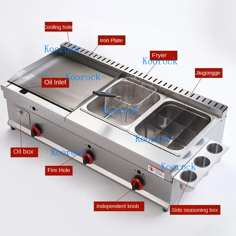 Commercial Gas Griddle & Fryer - Teppanyaki Grill Table avaliação e preço