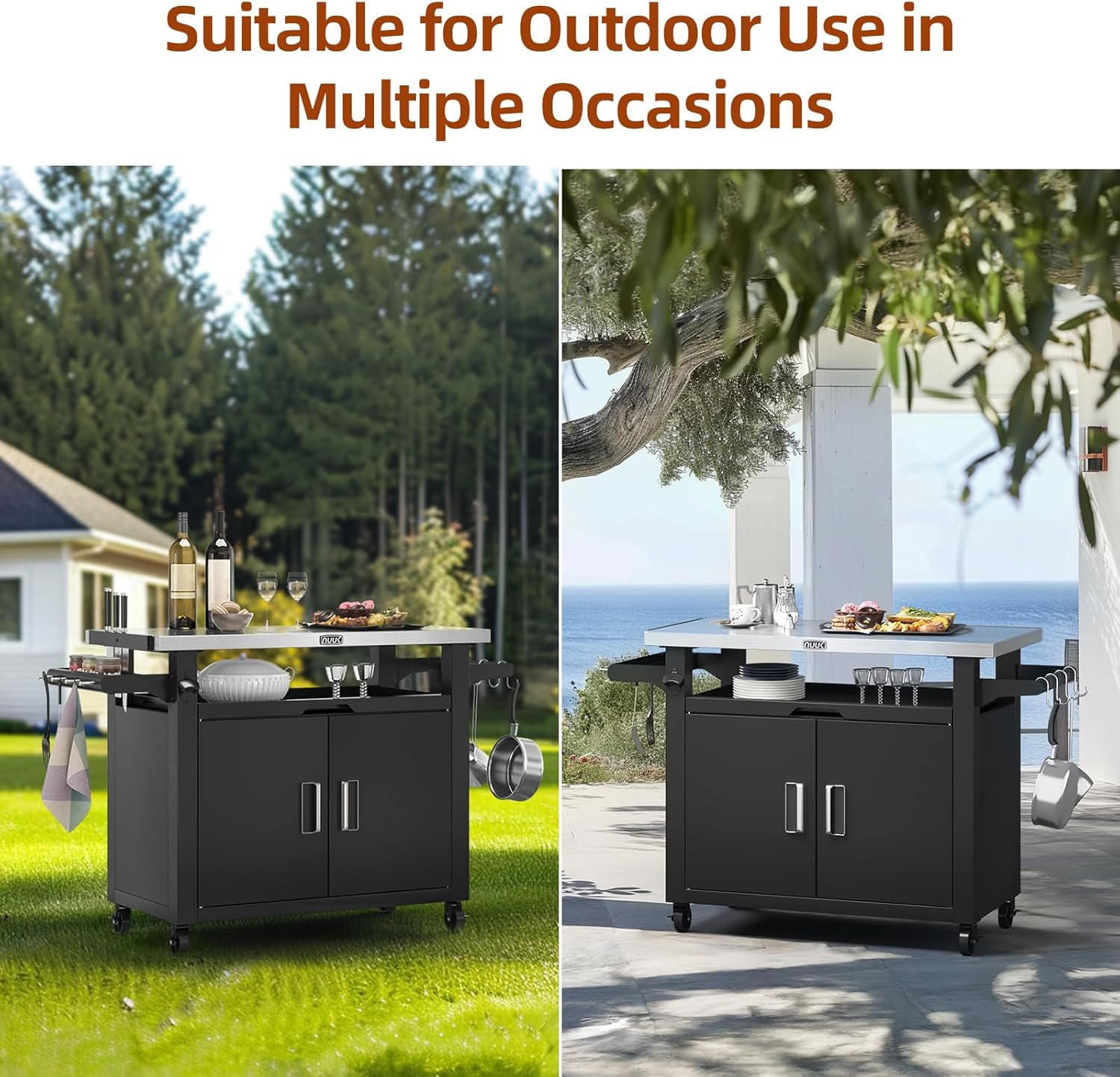 BestsellerOutdoor Grill Cart w - Commercial Kitchen Prep Table With Storage avaliação e preço