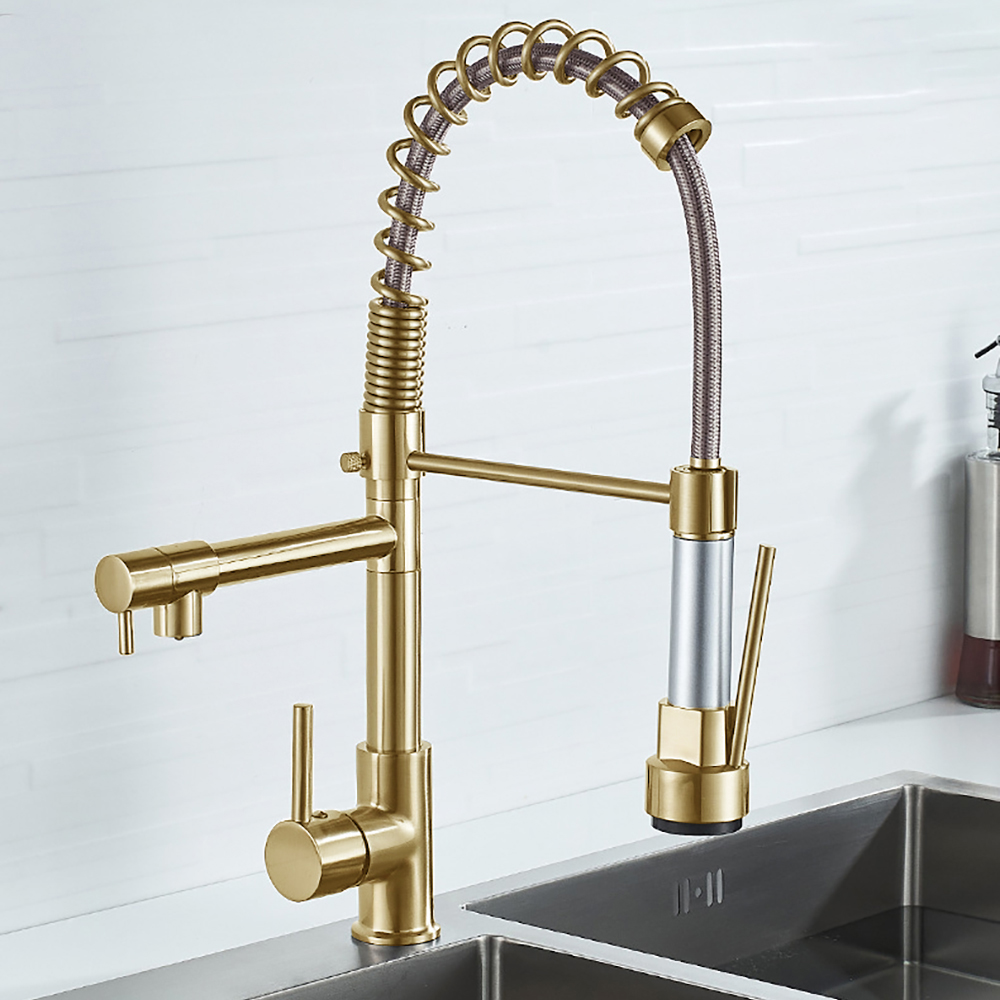 DQOK Black Brushed Spring Pull - Commercial Kitchen Faucet avaliação e preço