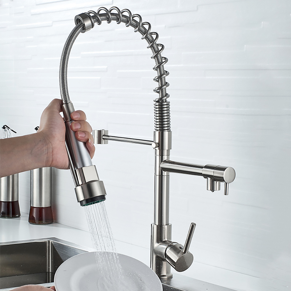 DQOK Black Brushed Spring Pull - Commercial Kitchen Faucet avaliação e preço