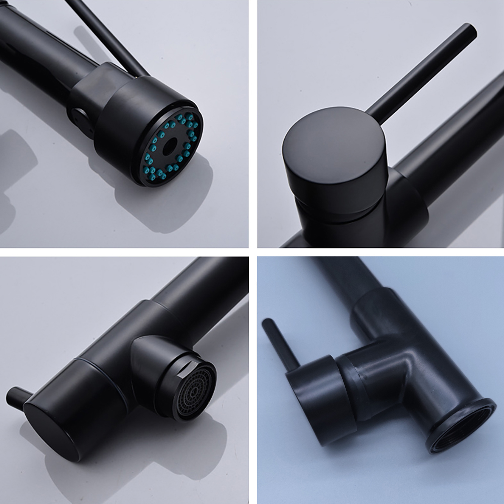 DQOK Black Brushed Spring Pull - Commercial Kitchen Faucet avaliação e preço