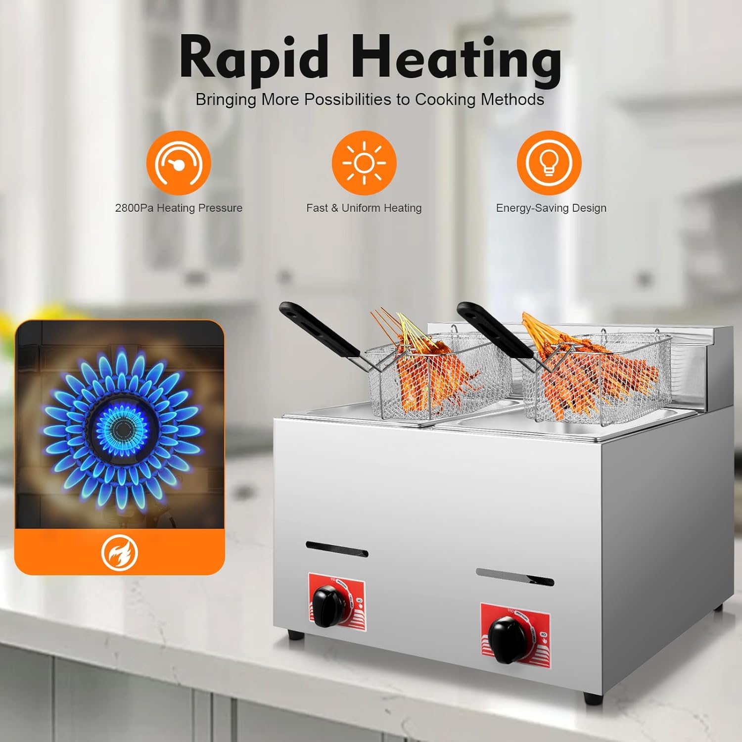 Stainless Steel Deep Double Cy - Deep Fryer Commercial avaliação e preço