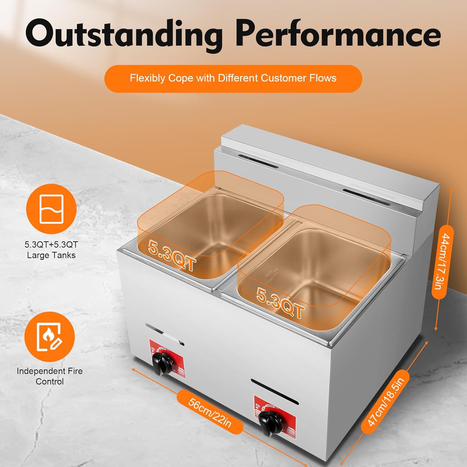 Stainless Steel Deep Double Cy - Deep Fryer Commercial avaliação e preço