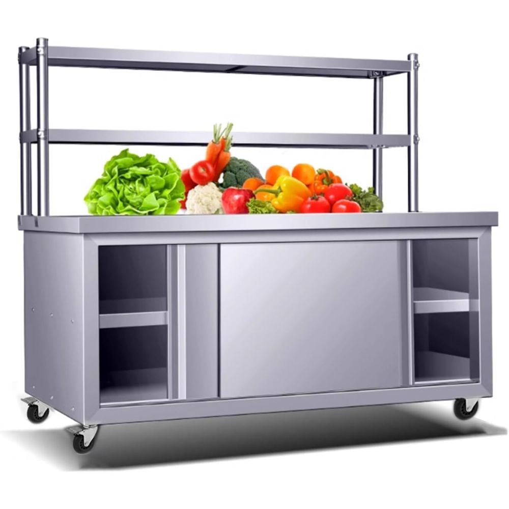 Commercial Heavy-Duty Stainles - Commercial Kitchen Prep Table With Storage avaliação e preço