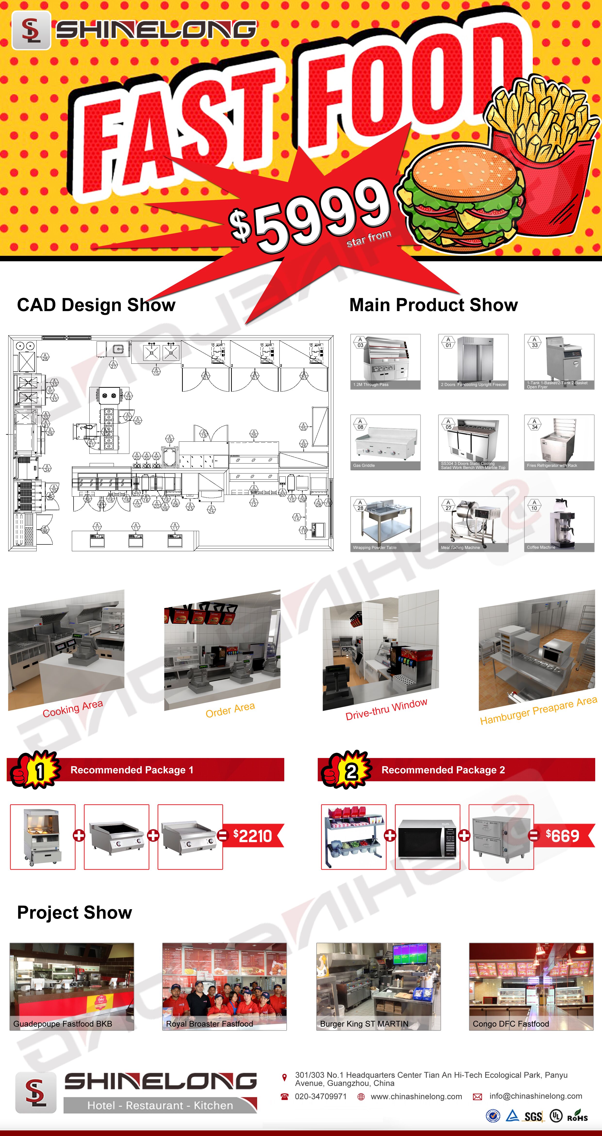 Fast Food Restaurant Equipment - Commercial Kitchen Layout avaliação e preço
