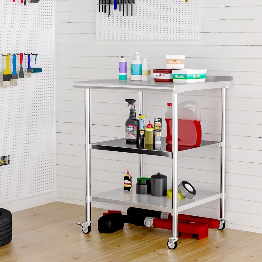 Stainless Steel Undershelf for - Commercial Kitchen Prep Table With Storage avaliação e preço