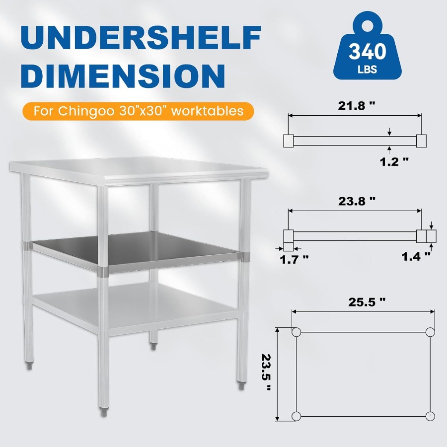 Stainless Steel Undershelf for - Commercial Kitchen Prep Table With Storage avaliação e preço
