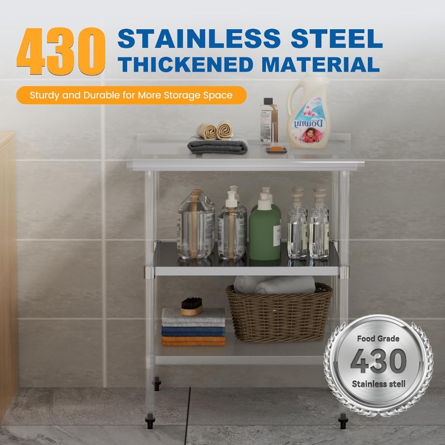 Stainless Steel Undershelf for - Commercial Kitchen Prep Table With Storage avaliação e preço
