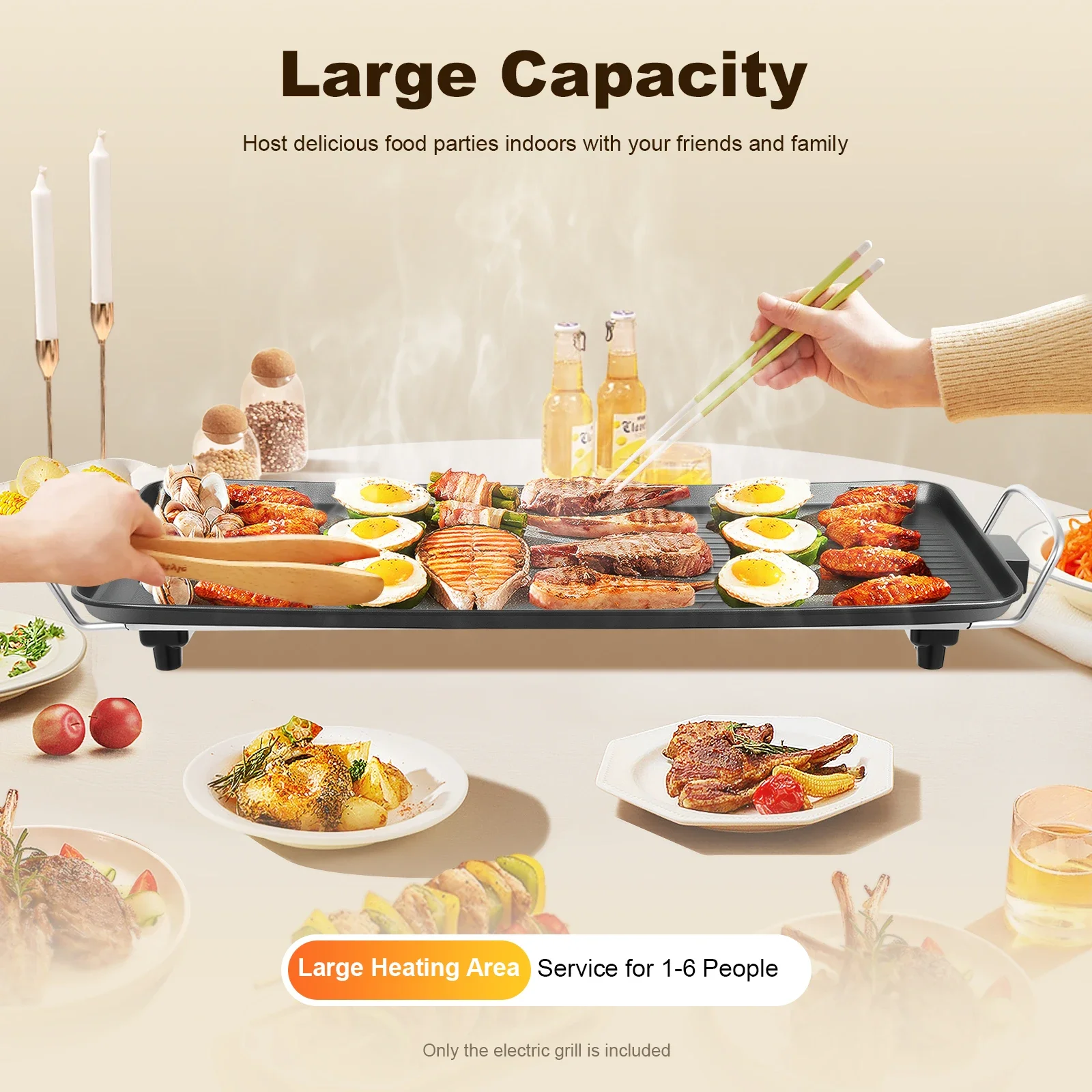 27'' 1500W Electric Griddle Te - Teppanyaki Grill Table avaliação e preço