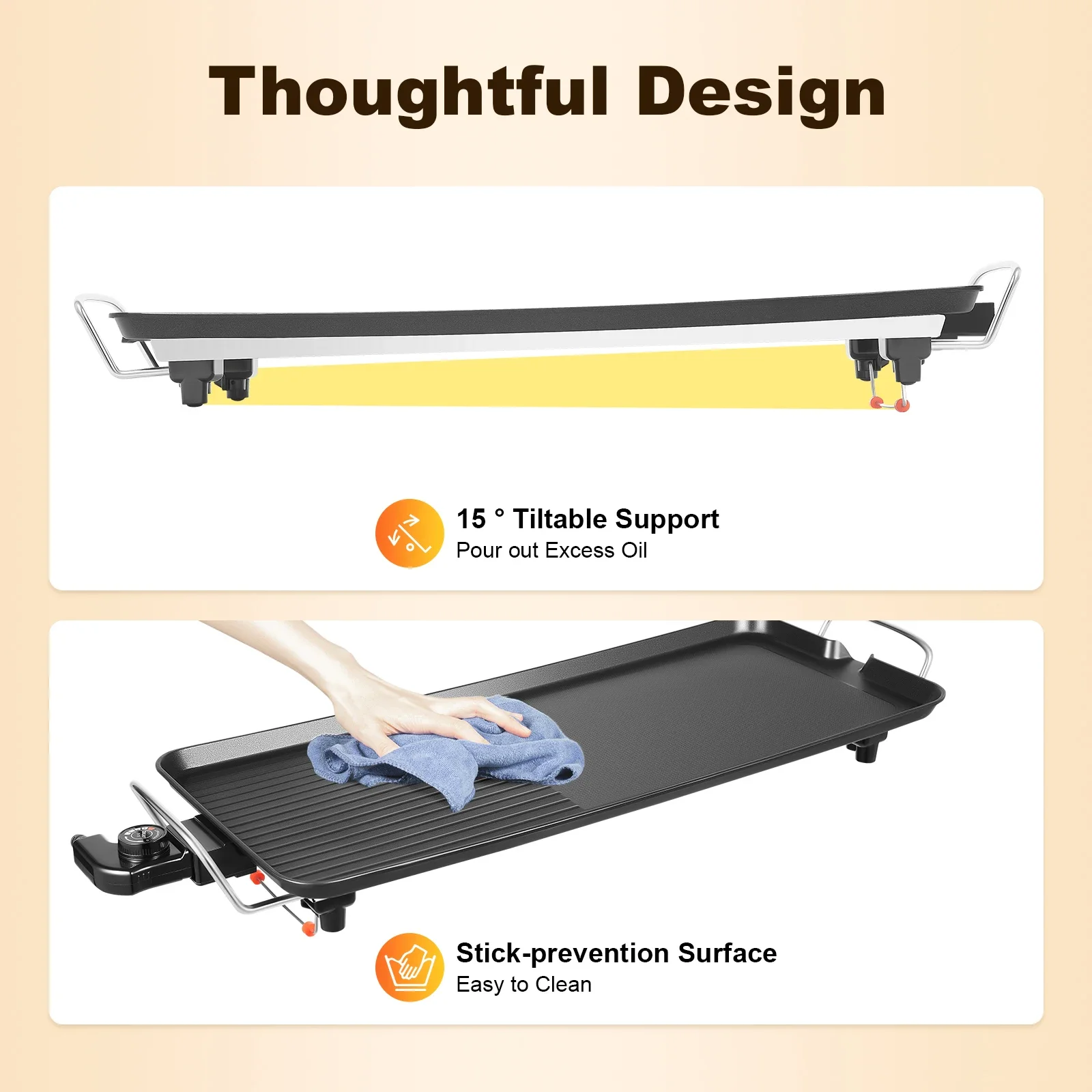27'' 1500W Electric Griddle Te - Teppanyaki Grill Table avaliação e preço